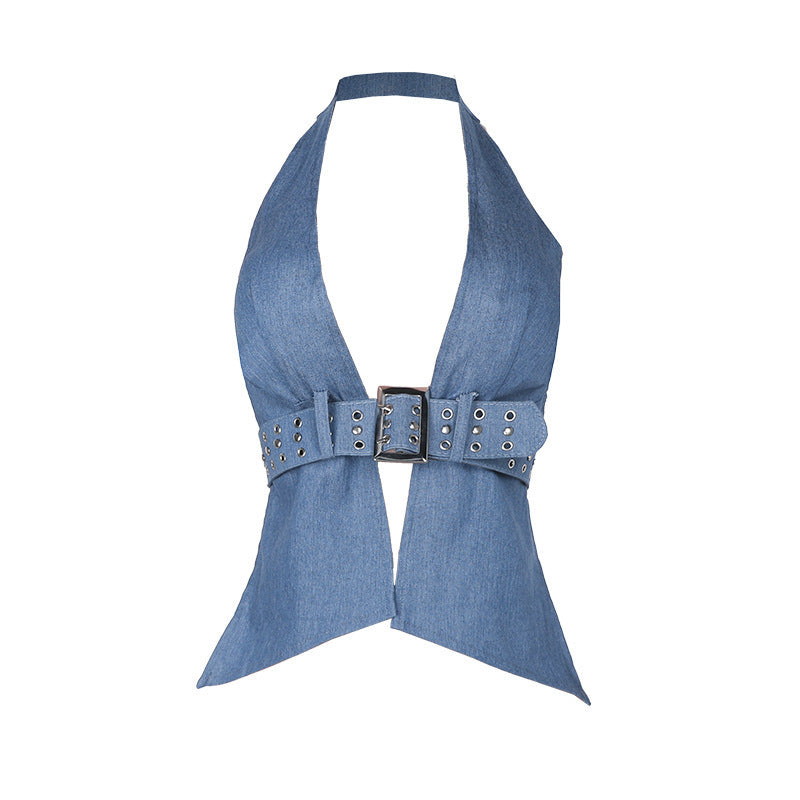 Hot Girl Vest Ins European And American Style Sexy Halter Belt Top For Women
