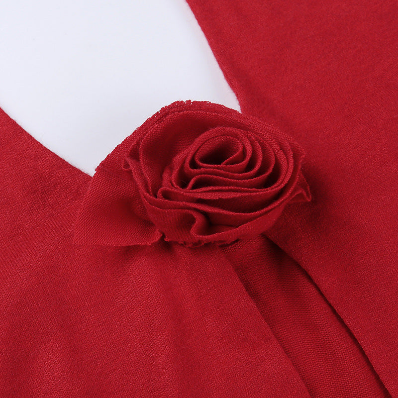 Flower Halter Knitted Vest Top