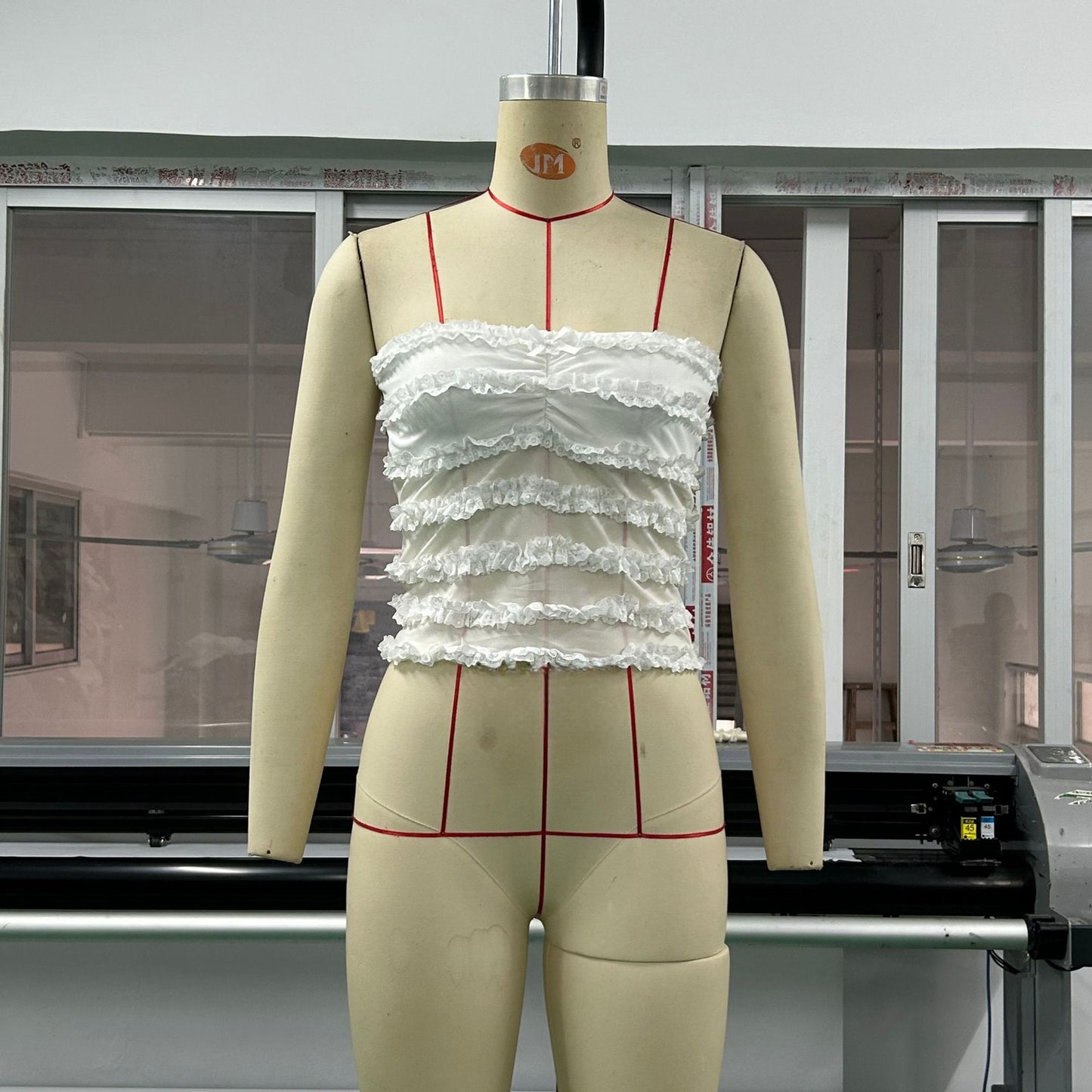 Tube Top Sleeveless Beauty Back Slim Fit Hot Girl Sexy Lace Mesh