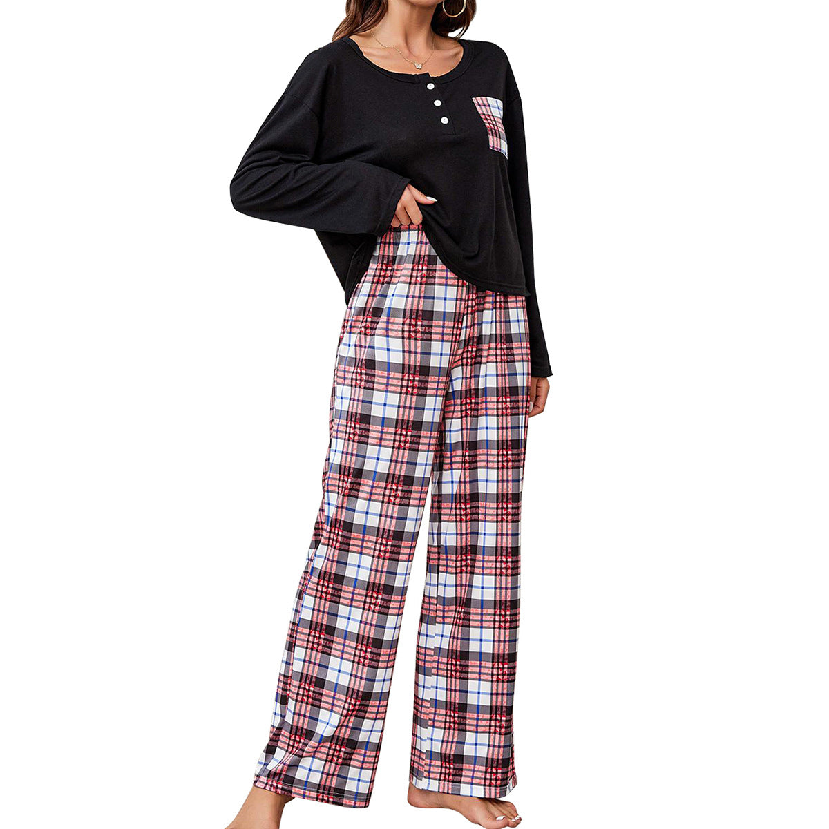Women's Long-sleeved Trousers Two-piece Homewear