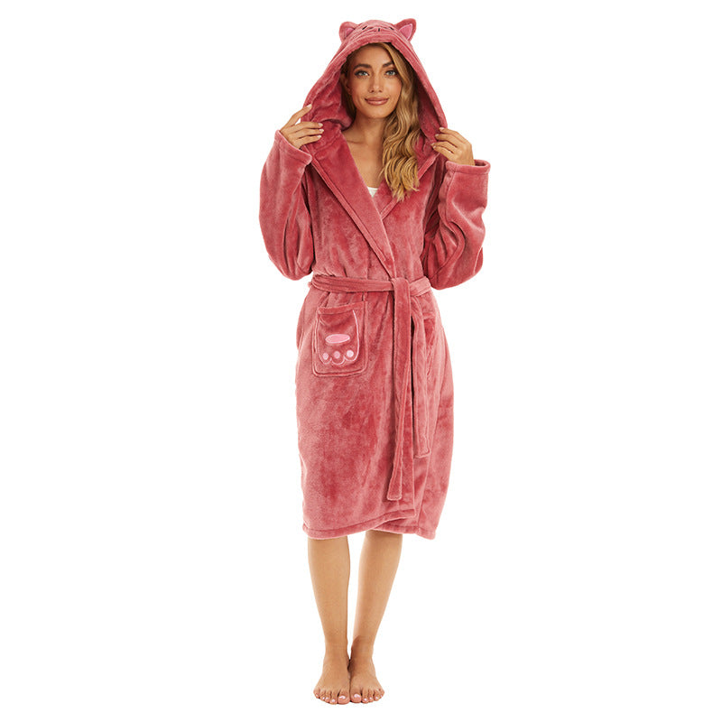 Fashion Thickened Couple Nightgown Lovely Large