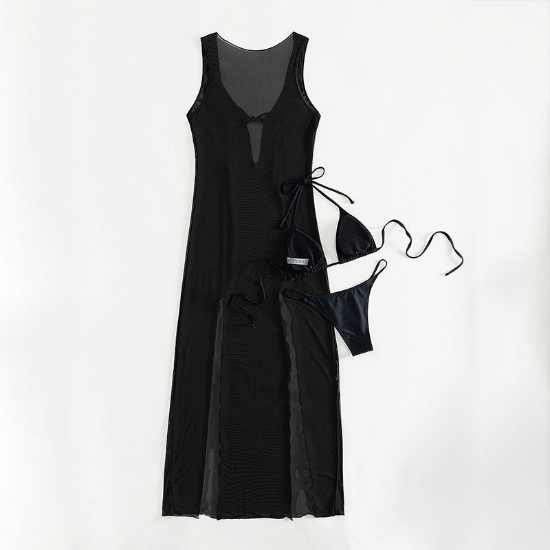 Ladies Three-piece Set Bikini Halter Lace