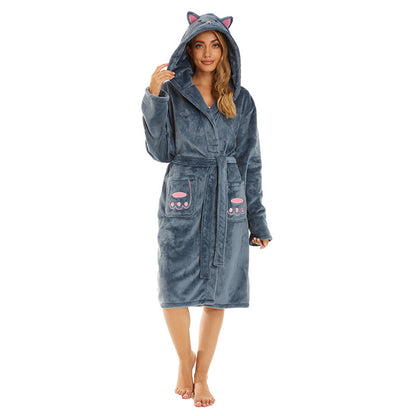 Fashion Thickened Couple Nightgown Lovely Large