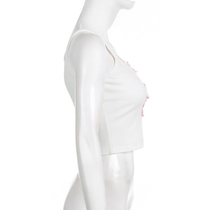 European And American Sweet And Spicy Short Crop-top Spaghetti-strap Vest