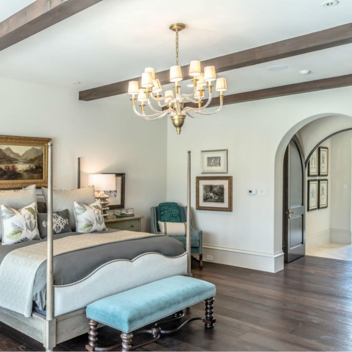 All Copper American Simple Chandelier Simple Bedroom Post-modern