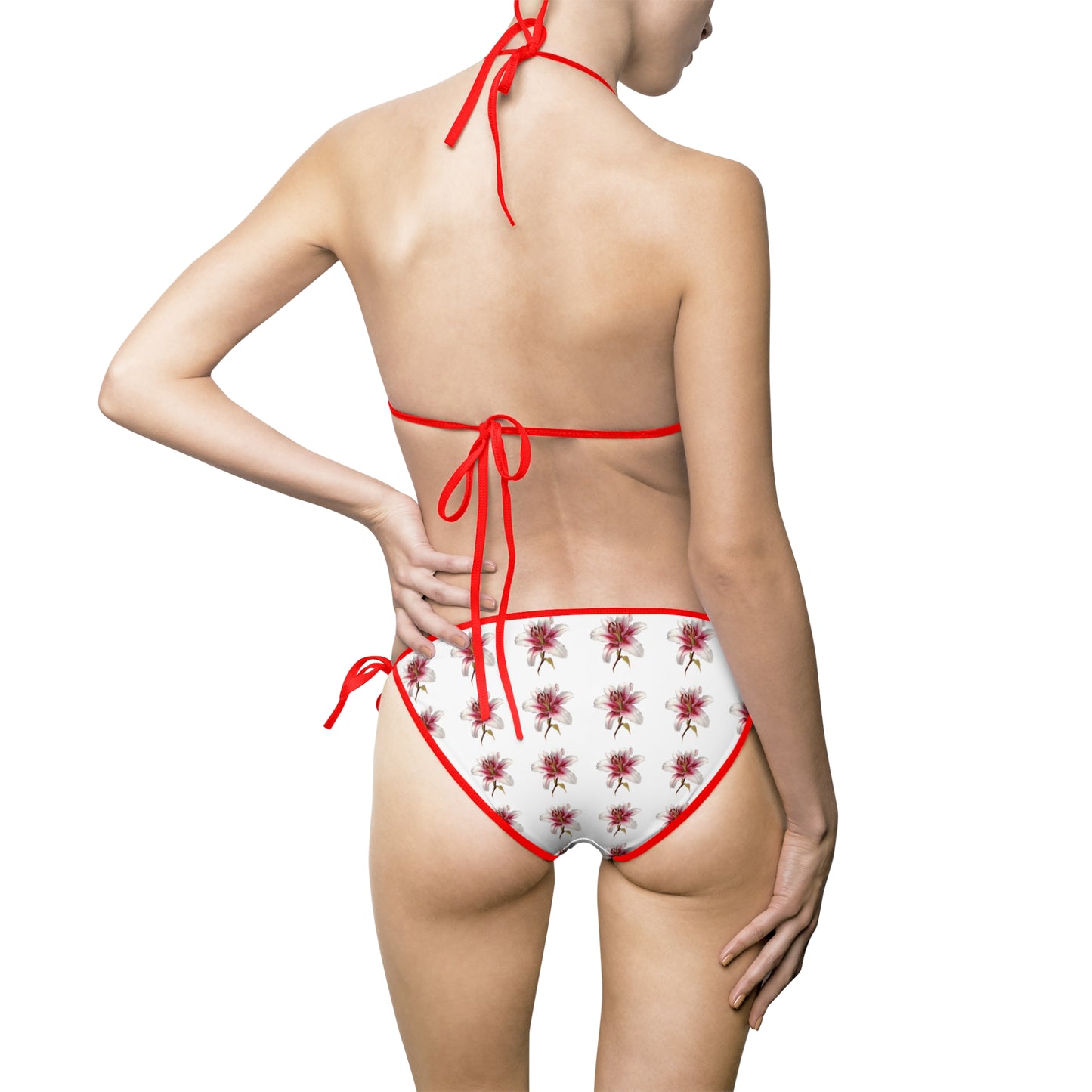 Bikini Red lily Print