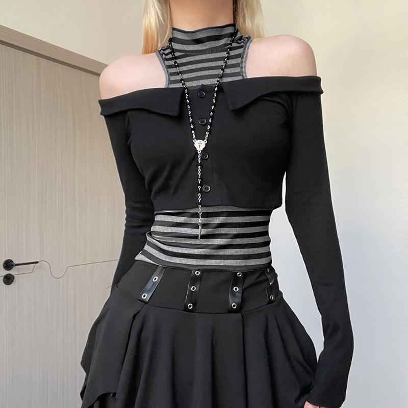 Sexy Spicy Girl Stripe Off Shoulder Lace Dress
