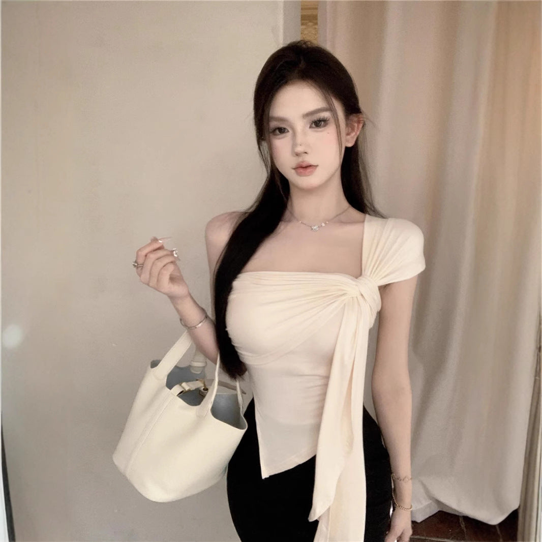 Spicy Girl Style Cropped Irregular Off-the-Shoulder Camisole For Women