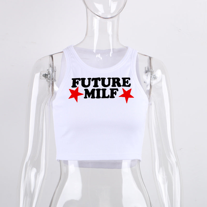 Tight Letter Printed T Shirt Vest