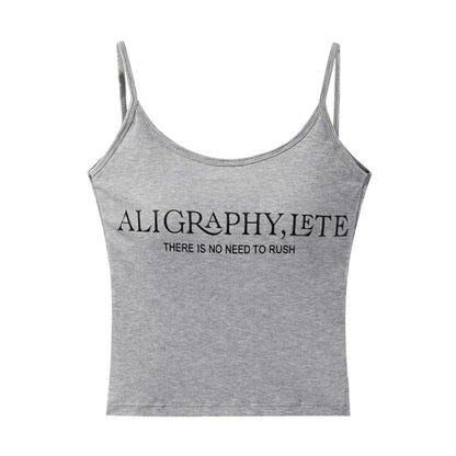 New Womens Niche-design Korean-style Spicy Chic Slim-fit Sleeveless Top