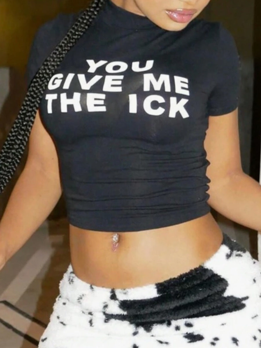New Printed Short T-shirt Top
