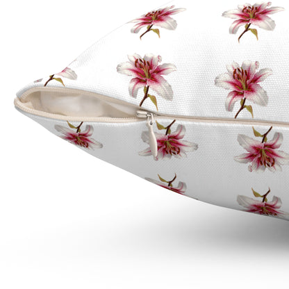 Floral Lily Pattern Square Pillow
