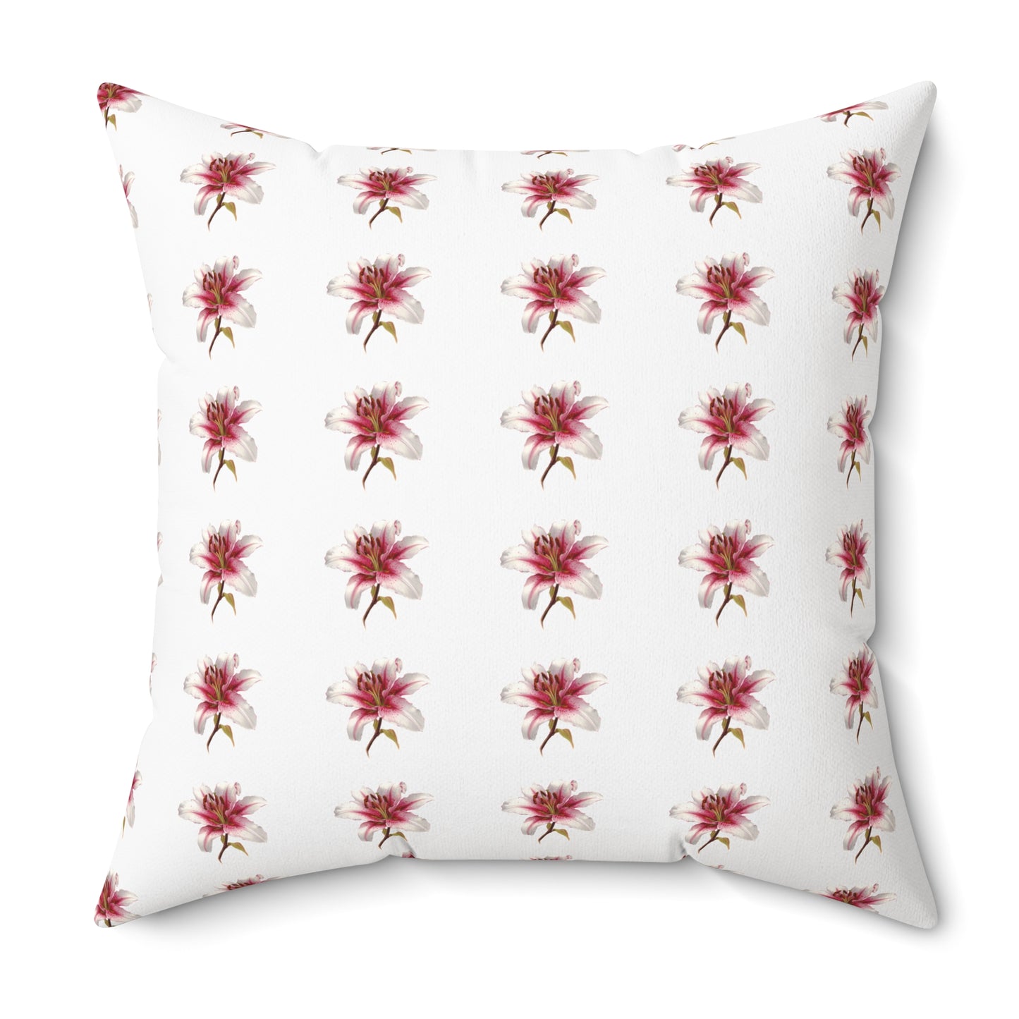 Floral Lily Pattern Square Pillow