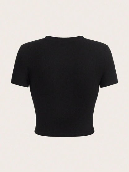 New Printed Short T-shirt Top