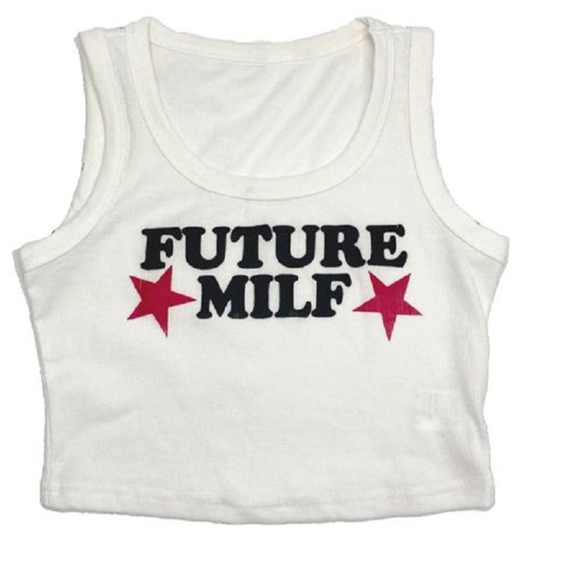 Tight Letter Printed T Shirt Vest