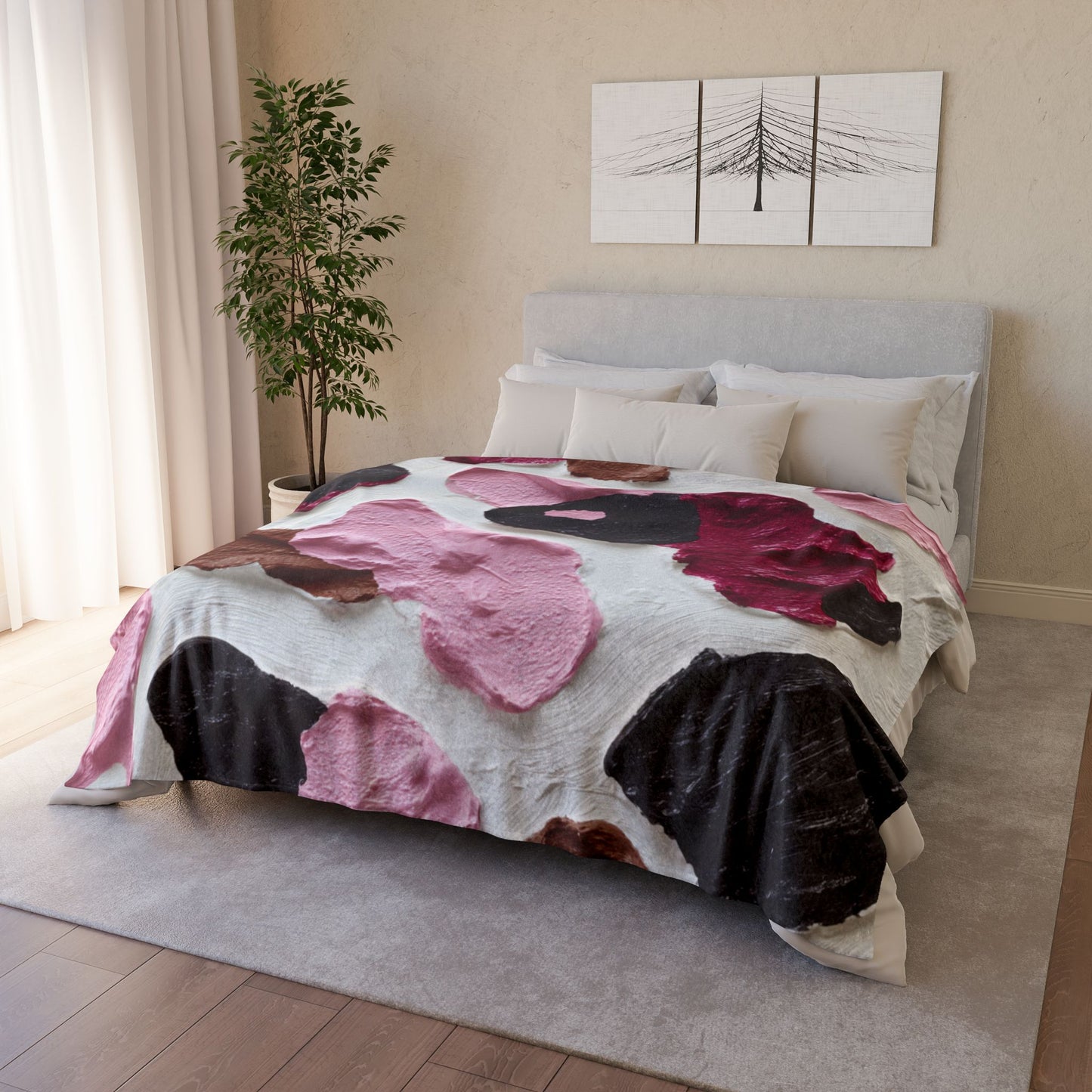 Cozy Plush Cow Print Blanket