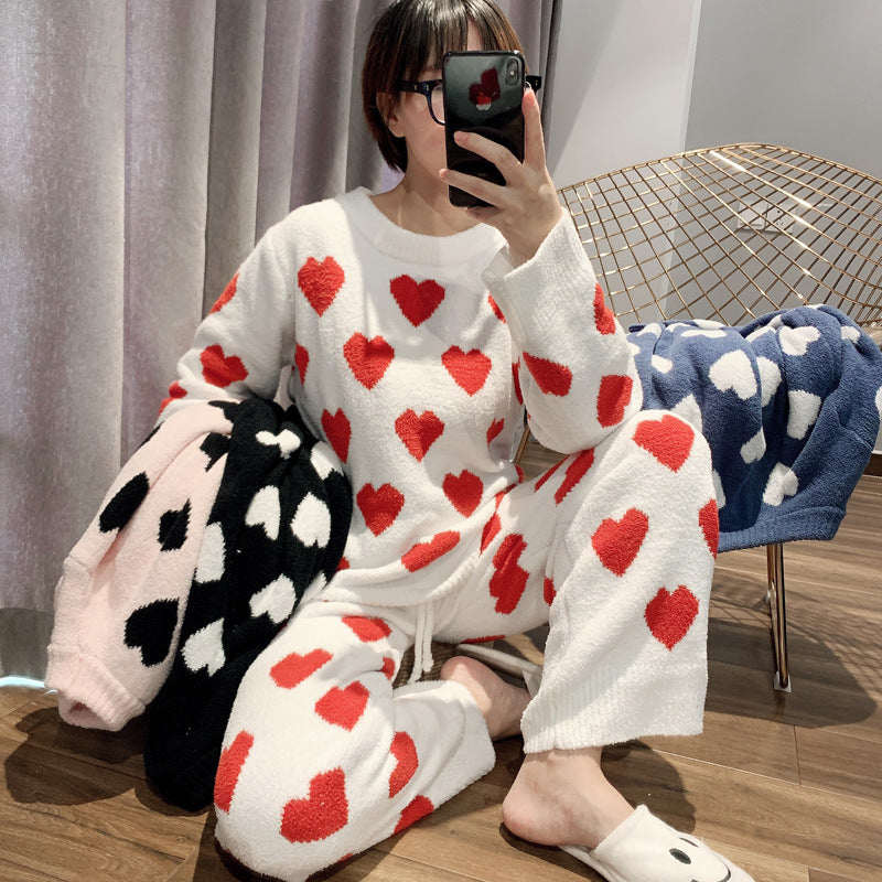 Love Coral Velvet Cute Suit Plus Velvet Thick Can Be Worn As Home Clothes