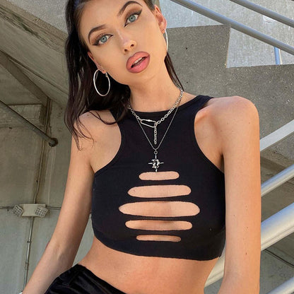 European And American Sexy Halter Cut-out Yoga Slim-fit Tank Top