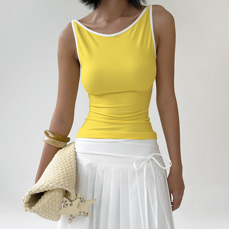 Womens Casual Sporty Cropped Slim-fit Camisole