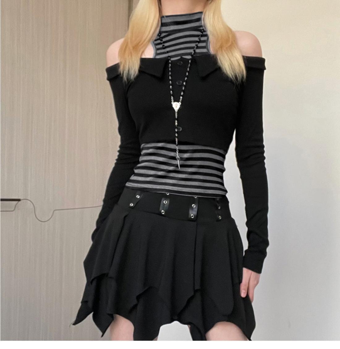Sexy Spicy Girl Stripe Off Shoulder Lace Dress
