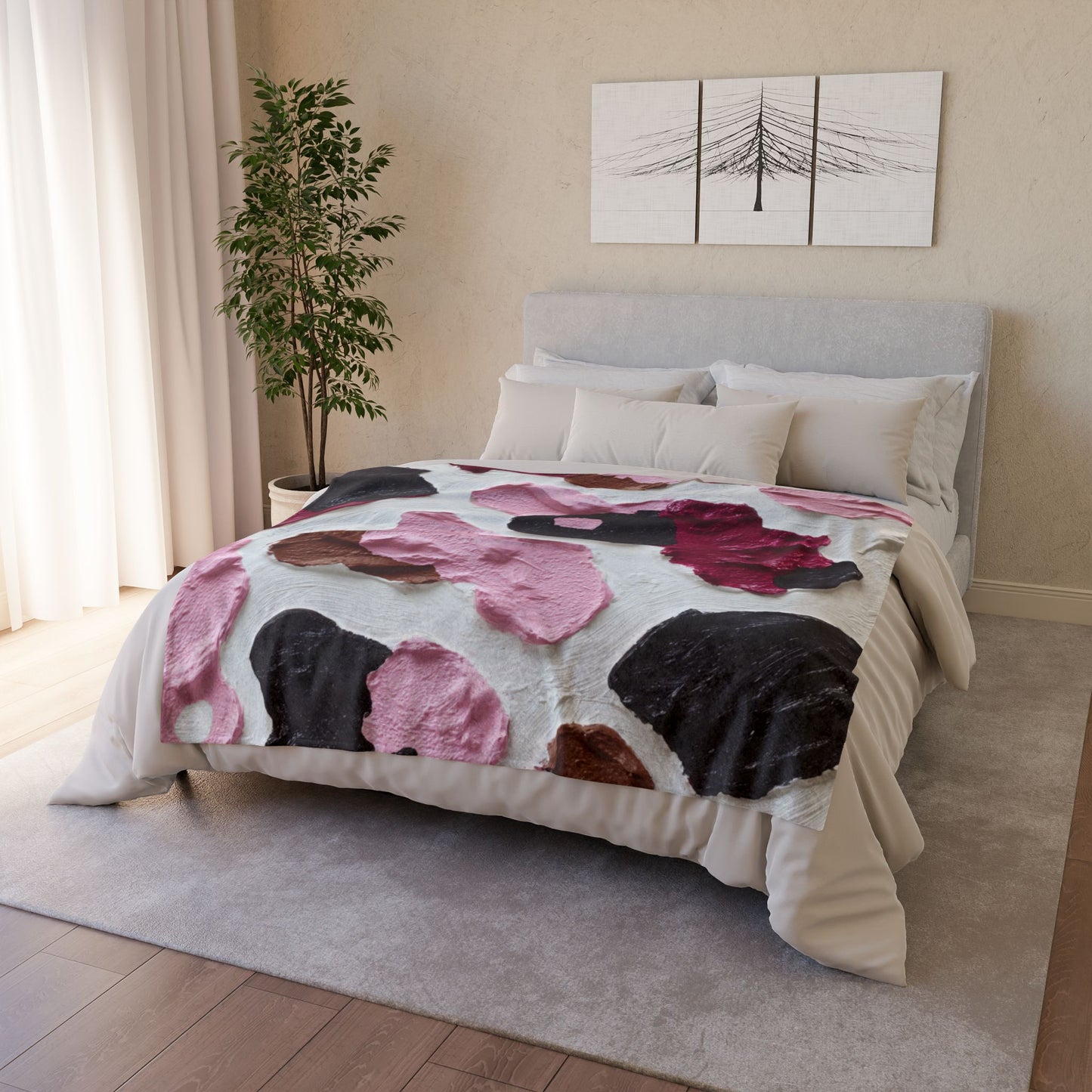 Cozy Plush Cow Print Blanket