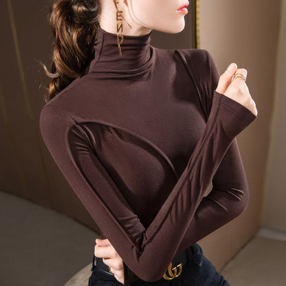 Women's Fashionable Irregular Turtleneck Bottoming Shirt