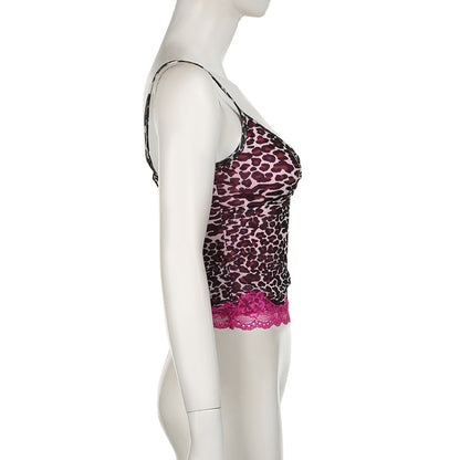 Lace Stitching Sexy V-neck Sling Vest