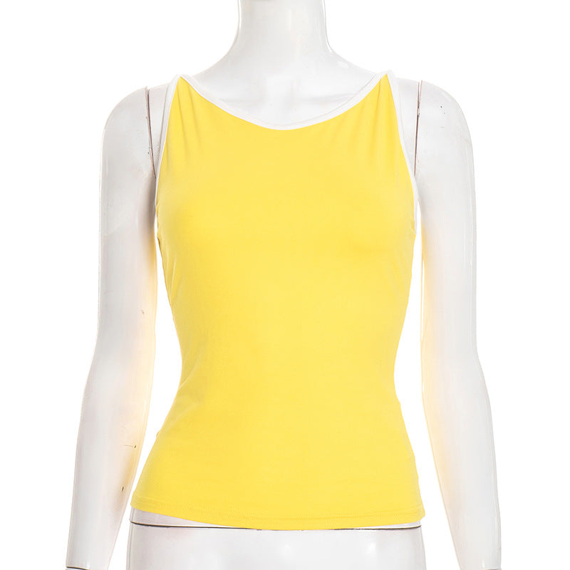 Womens Casual Sporty Cropped Slim-fit Camisole