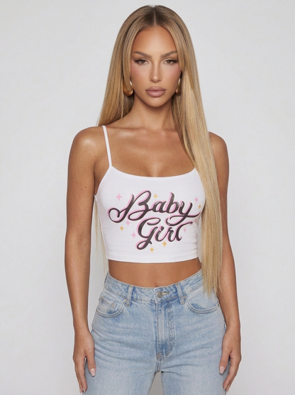 Sweet Baby Girl Starry Crop Tank Top For Women
