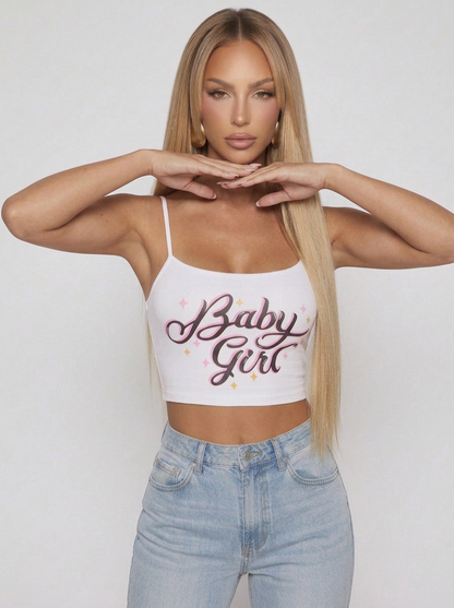 Sweet Baby Girl Starry Crop Tank Top For Women