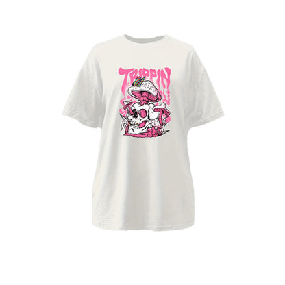 Women's Loose Casual Retro Skull Print Top