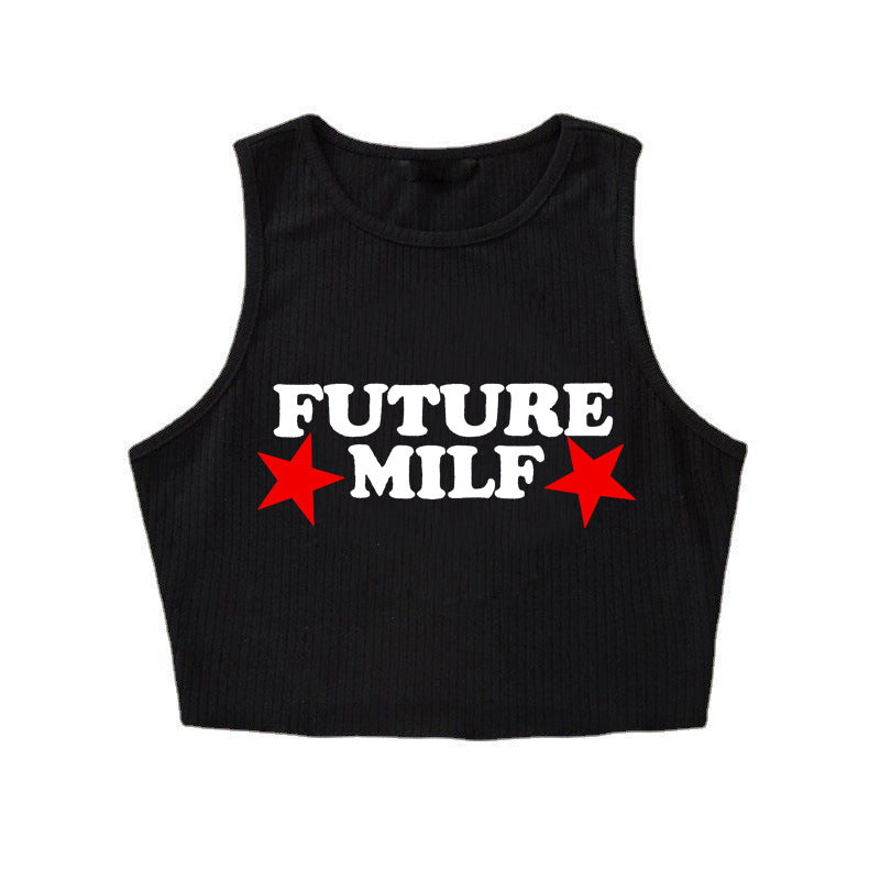 Tight Letter Printed T Shirt Vest