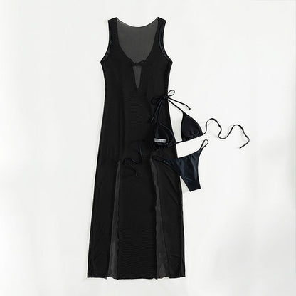 Ladies Three-piece Set Bikini Halter Lace