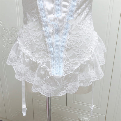 Women's Fashion Satin Lace Corset Hand-made Small Sling