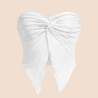 Women's Mesh Stitching Chest-wrapped Collar Backless Underwaist