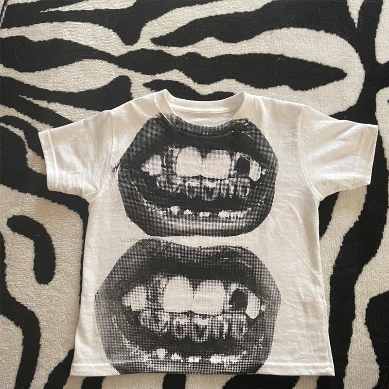Women's Club Wholesale Lip Printings Cropped Top