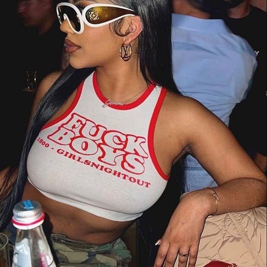 Women's Fashion Retro All-match Knitted Contrast Color Letter Print Vest