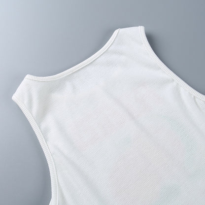 Girls Peach Print Sleeveless Pullover Tank Top
