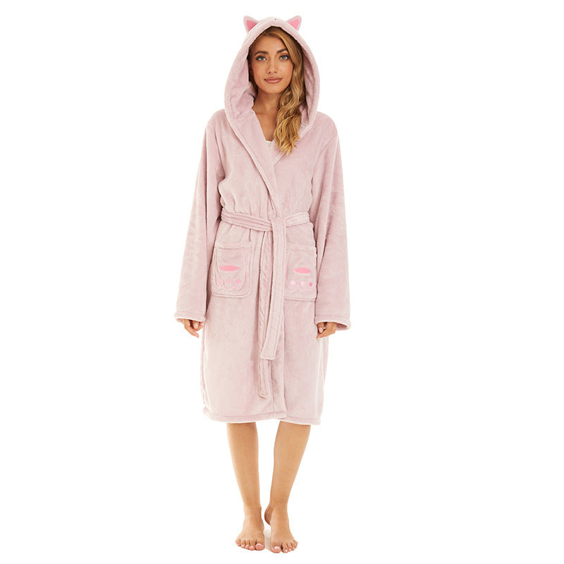 Fashion Thickened Couple Nightgown Lovely Large