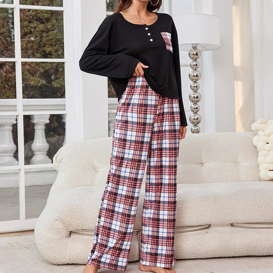 Women's Long-sleeved Trousers Two-piece Homewear