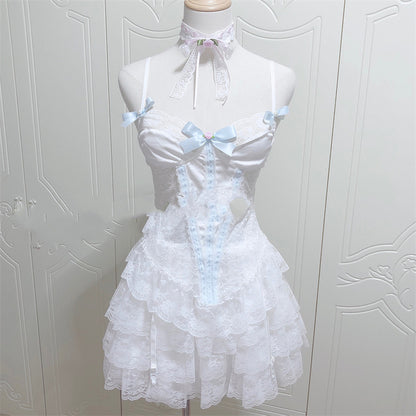 Women's Fashion Satin Lace Corset Hand-made Small Sling